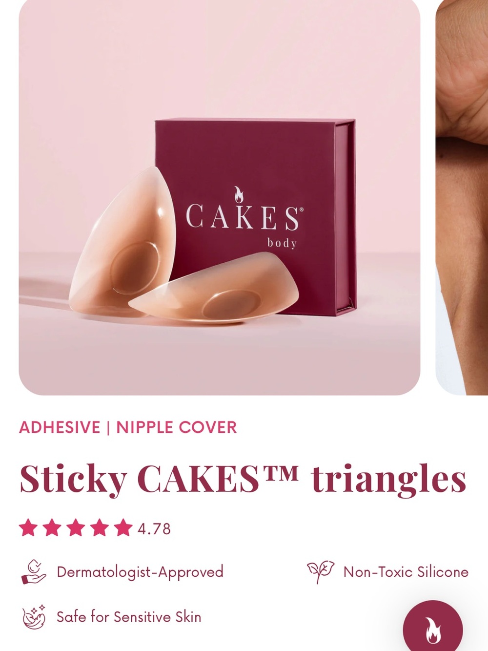 CAKES Body Sticky Triangles Adhesive Nipple Covers - caramel